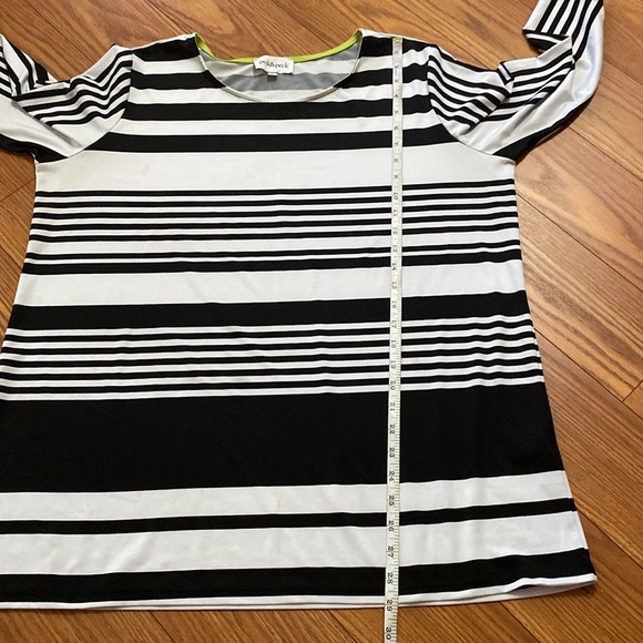 Peck & Peck woman’s black & White striped tunic top long sleeve size XL - Picture 12 of 16